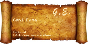 Gani Emma névjegykártya